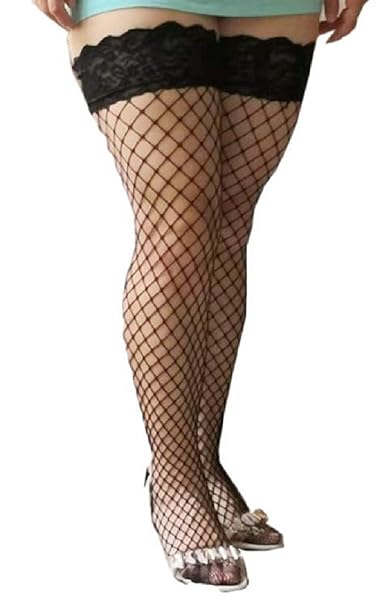 ランジェリー – [ロカロカ] 大きいサイズ 網タイツ 2足セット ニーハイ レース ガーター ストッキング 男性 メンズ コスプレ…