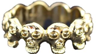 コックリング スカルリンク 357 グランスリング ペニスリング (ゴールド, Sサイズ)