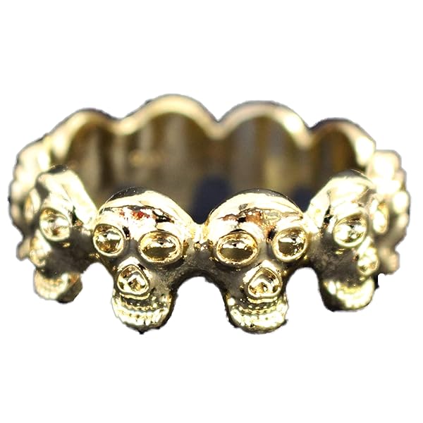 コックリング スカルリンク 357 グランスリング ペニスリング (ゴールド, Sサイズ)