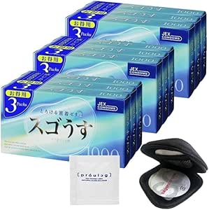 バイブ – 【3個セット】スゴうす 1000 ゴム 12個入 3箱 + オリジナルコンドームケース + ペペ ローション プロ…