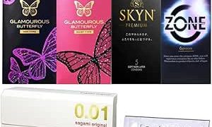コンドーム – 【使い比べ5点セット】SKYN ZONE オリジナル0.01 グラマラスバタフライ ホット モイスト ＋オリジナル…