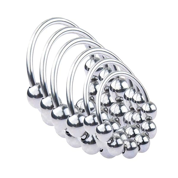 6点セット コックリング ステンレス ペニスリング 男性用 6ビーズ付き アダルト用リング 25mm-40mm直径…