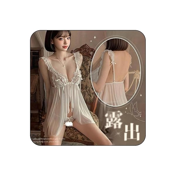 [Annielace] コスプレ セクシーランジェリー ドレス ベビードール 女性 変態 深いVネック レディース…