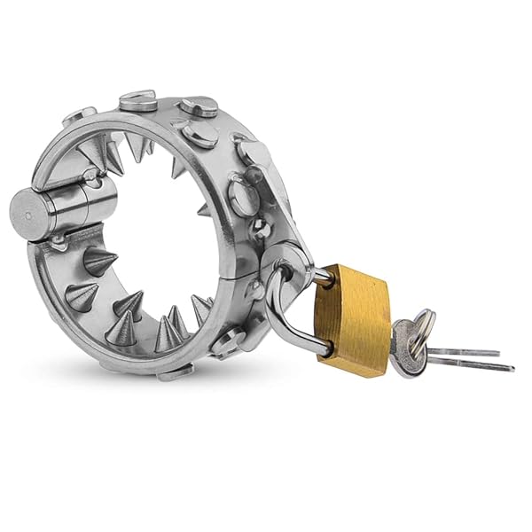 ペニスリング陰嚢リングスパイク付きステンレス鋼睾丸リングペニス拷問 CBT ペニス刺激大人のおもちゃボンデージ貞操…