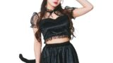 ランジェリー – クリアストーン(Clearstone) GLOWHOLIC コスプレ ハロウィン ガーリーキャット レディース ブラック