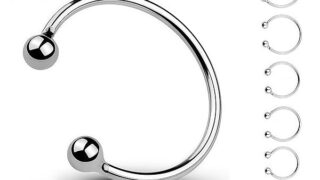 GOODLAND ペニスリング コックリング 男性用 金属 メンズリング 開放式 ボール付き 着脱簡単 25-40…