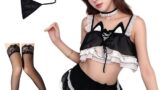 [MORApink] メイド コスプレ セクシー 猫 フリル 衣装 ミニスカート Tバック 黒 エロ 過激 エッチ…