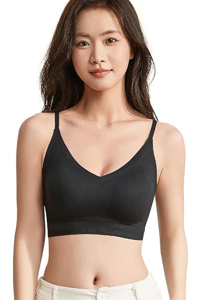 ランジェリー – PRESSLIM(プレスリム) リブ シームレスブラ (ブラック/ホワイト/ヌードベージュ/モカ) ナイトブラ ふ…