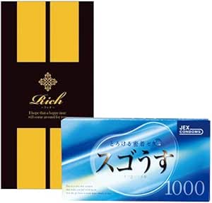 コンドーム – ジャパンメディカル Rich Mサイズ(10個入り) ×1箱 + JEX スゴうす 1000(12個入り) × 3…