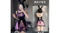 [YUEEI] バニーガール 魔女風 ストッキング付き セクシー コスプレ 逆バニー パープル ランジェリー ウサ…