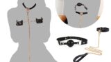 sm – [現役SM嬢監修]SMセット 拘束具 アダルトグッズ 首輪 リード 手枷 口枷 SMグッズ 服従 保存袋付き