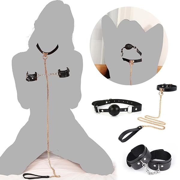 sm – [現役SM嬢監修]SMセット 拘束具 アダルトグッズ 首輪 リード 手枷 口枷 SMグッズ 服従 保存袋付き