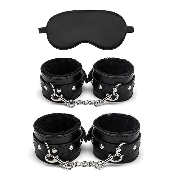 sm – SMグッズ SMセット 拘束 足枷 手錠 アイマスク PU ふわふわ 痛くない 調節可能 SM初心者 男女兼用 3…