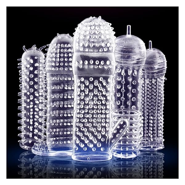 sm – ペニスサック アダルトグッズ イボ付き 5点セット ペニスリング コックリング 男性ぺにすさっく TPE製 使用簡…