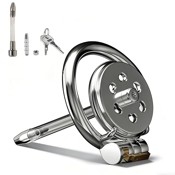 リング – 貞操帯 フラットタイプ 男性用 ステンレス製 小型設計 排尿サポート 尿道対応 インナー装着対応 鍵付き 貞操具 メンズ