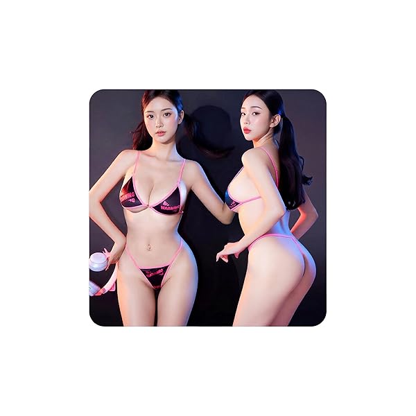 [insdidi] マイクロビキニ ビキニ コスプレ セクシー ランジェリー 水着 ホルターネック ミニブラ Tバ…